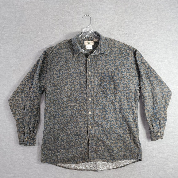 VINTAGE Northwest Territory Men Button Up Shirt XL Blue Geometric Pocket Collar - Picture 1 of 7